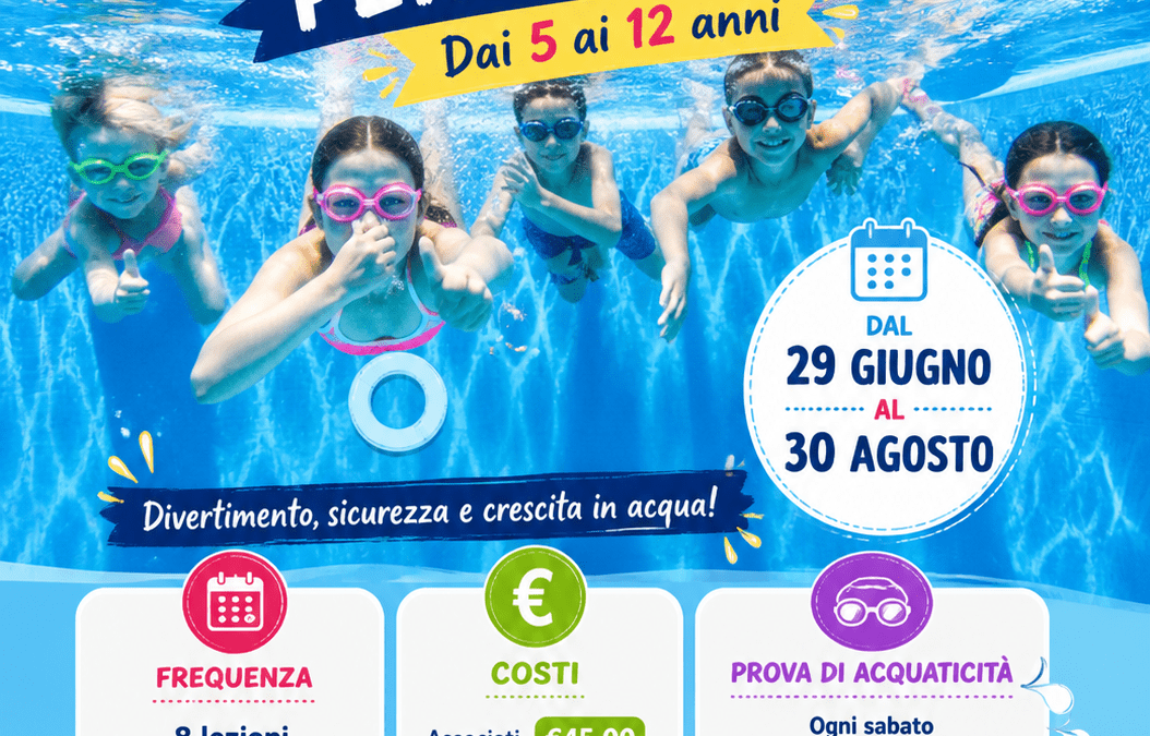 Corso di nuoto 2026 bimbi dai 5 ai 12 anni