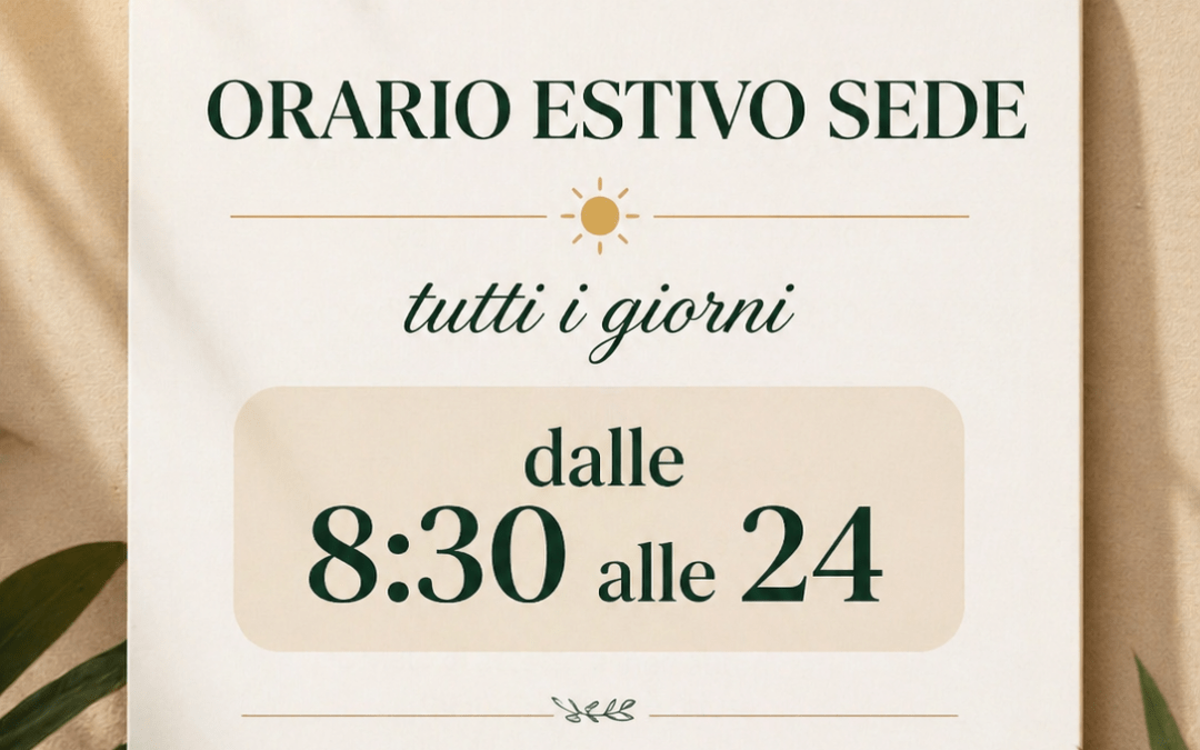 Orario estivo sede